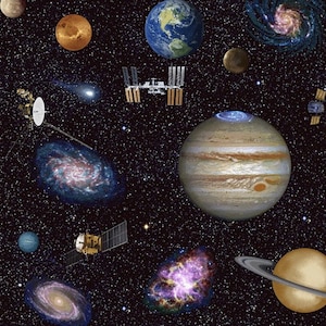Studio E Fabrics Planetary Missions Outer Space Premium Quality 100% Cotton Fabric (M8XX)