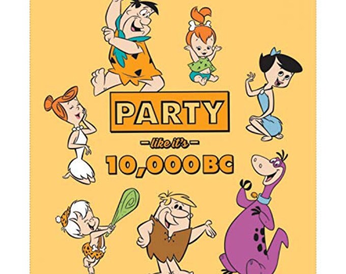 The Flintstones 2 Party On 35" Panel Premium Quality 100% Cotton Sold by The Panel. (CA871KK)