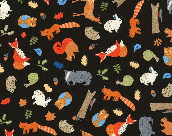 Timeless Treasures Camp Bear Tossed Forest Animals Premium Quality 100% Cotton Fabric (TT902)
