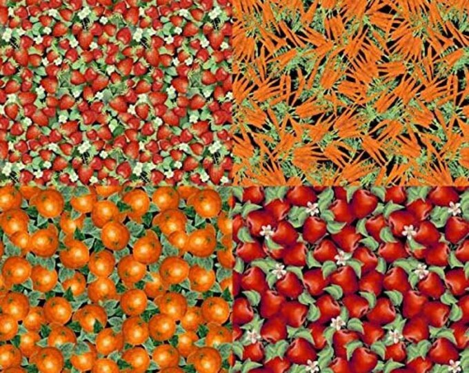Windham Fabrics Locally Farm To Table Strawberries Plus - 35" Fat Quarter PNL Premium Quality 100% Cotton Fabric by the panel (M670)
