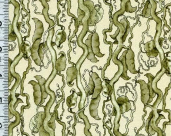 Quilting Treasures Sewing Seeds Bean Stalk Stripe Lite Taupe Premium Quality 100% Cotton Fabric (QT647)