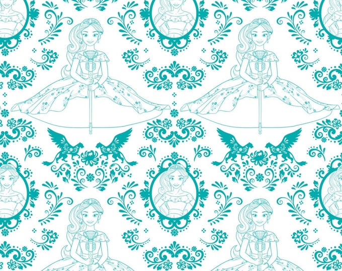 Camelot Fabrics Disney Fabric Elena of Avalor Fabric Outline in Bali Premium Quality 100% Cotton Fabric (CA129)