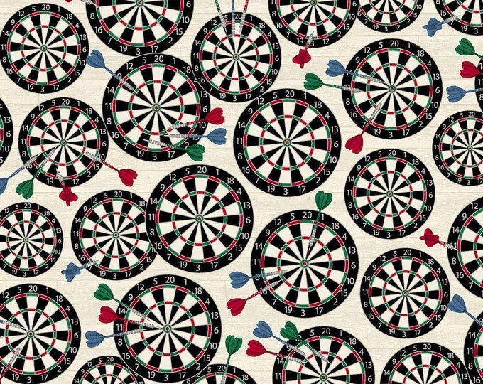 Windham Fabrics Man Cave Dart Boards Birch Premium Quality 100% Cotton Fabric (M21XX)