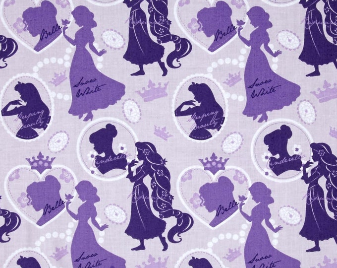 Camelot Fabrics 0433170 Disney Princess Silhouette Premium Quality 100% Cotton Fabric (CA10)