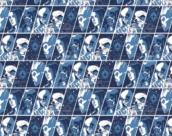 Camelot Fabrics Guardians of The Galaxy Blue Premium Quality 100% Cotton Fabric (CA276)