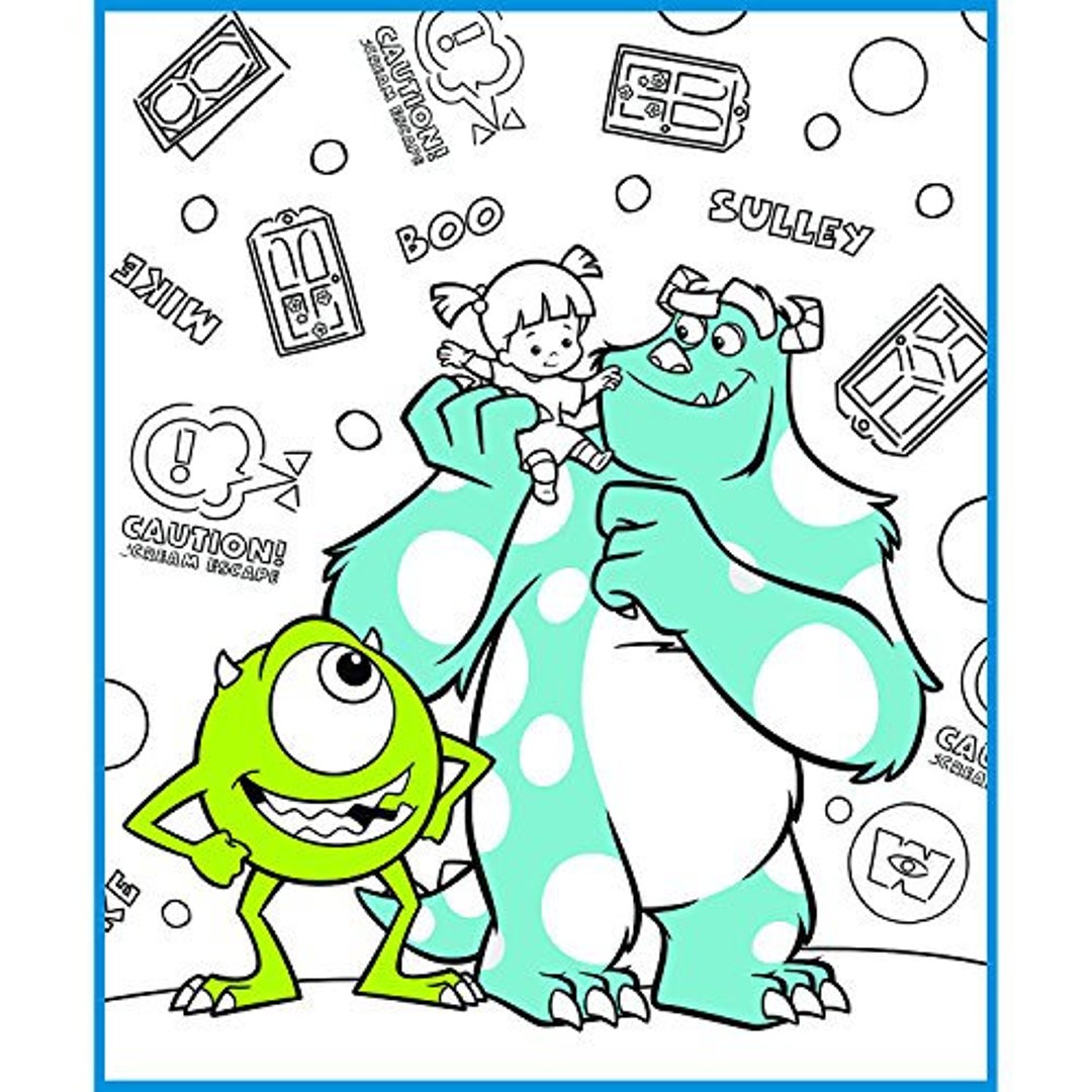Disney Panel Pixar Coloring Collection Monsters Inc Color Me 35\, image size:1080x1080