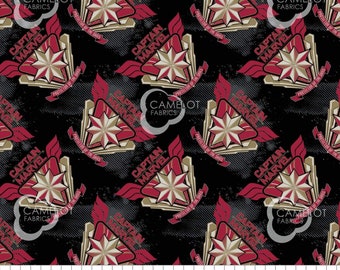 Camelot Fabrics Marvel Fabric Captain Marvel in Black Premium Quality 100% Cotton Fabric (CA102KK)