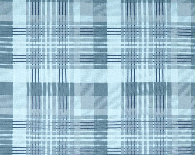 Camelot Fabrics Laura Ashley Wisteria Blue Plaid Premium Quality 100% Cotton Fabric (CA1203)