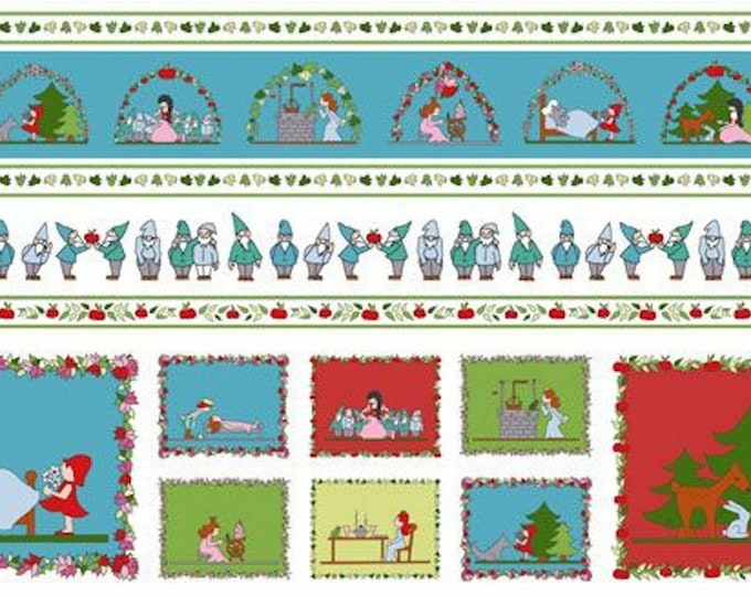 Blank Quilting Fairy Tale Patches White 23" Panel Premium Quality 100% Cotton Fabric by the Panel (BQ55)