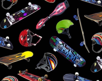 Elizabeth's Studio Sports Skateboarding Premium Quality 100% Cotton Fabric (ES7XX)