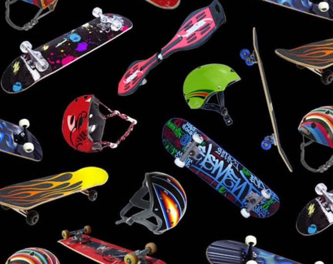 Elizabeth's Studio Sports Skateboarding Premium Quality 100% Cotton Fabric (ES7XX)