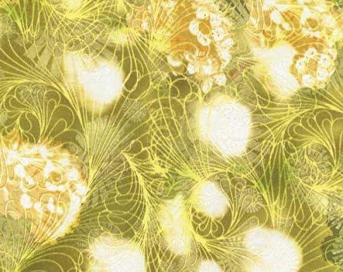 Timeless Treasures Judy Niemeyer Wildflowers Poinson Green Small Floral Swirl Premium Quality 100% Cotton Fabric (TT53)