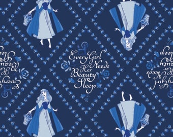 Camelot Fabrics Sleeping Beauty - Aurora Beauty Sleep Color Navy Premium Quality 100% Cotton Fabric (CA988KK)