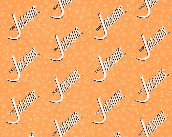 Camelot Fabrics The Jetsons Logo Orange Premium Quality 100% Cotton Fabric (CA992)