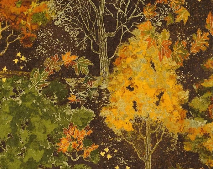Timeless Treasures Fabrics Autumn Palette Brown Fall Trees Premium Quality 100% Cotton Fabric (TT1057)