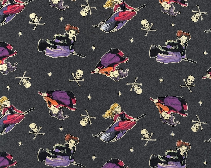 Springs Creative Disney Hocus Pocus Witches On Brooms Multi Premium Quality 100% Cotton Fabric (SC62XX)