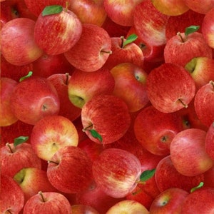 Elizabeth&#39;s Studio Food Festival Apples Premium Quality 100% Cotton Fabric (ES361)