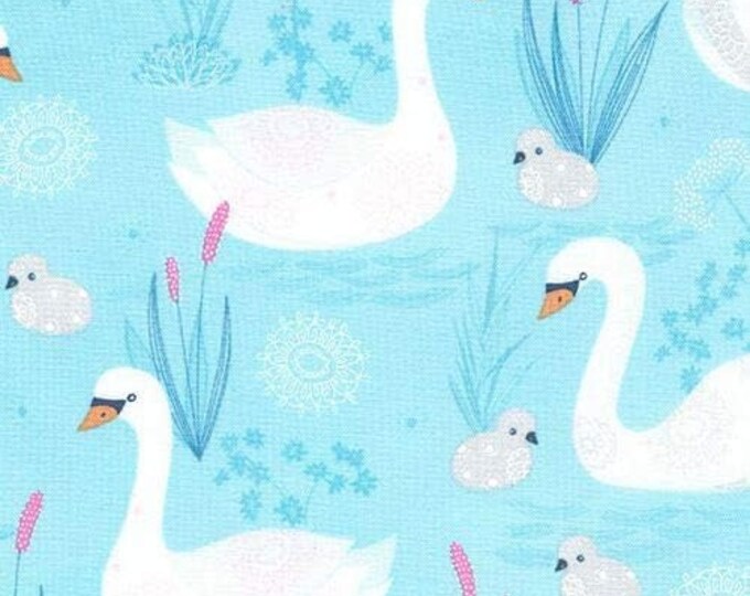 Timeless Treasures Farm Ducks in Water Blue Premium Quality 100% Cotton Fabric (TT494)