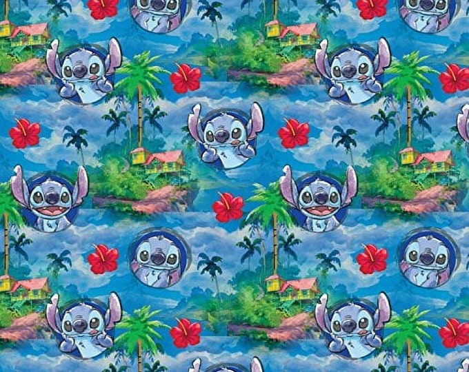 Springs Creative Lilo Stitch Hawaiin Nights Premium Quality 100% Cotton Fabric (SC97)