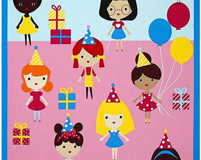 Robert Kaufman 0540108 Kaufman Girl Friends Celebration 24in Panel Party Premium Quality 100% Cotton Fabric (RK380KK)