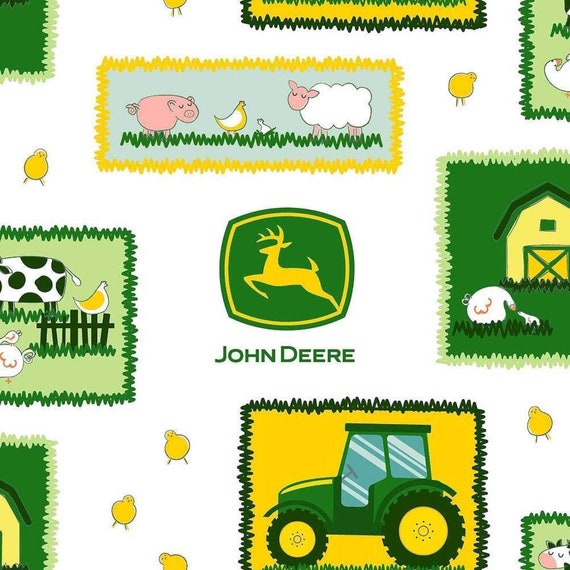 1 Yard Springs  John Deere Farm Scenes Patches  Fabric