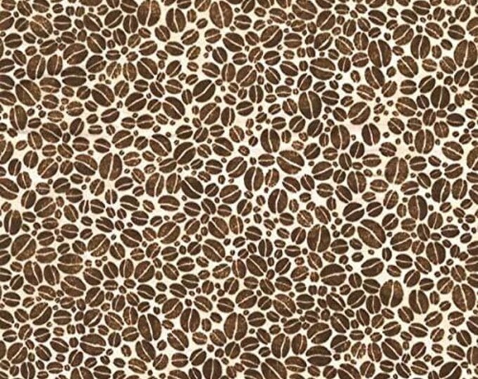 Timeless Treasures Bean Food Novelty Coffee Beans Premium Quality 100% Cotton Fabric (TT719)