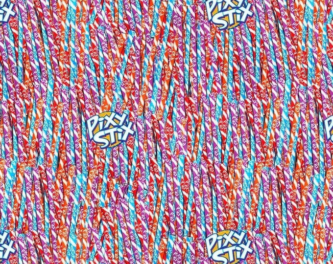 Springs Creative Nestle Sweets Packed Pixy Stix Premium Quality 100% Cotton Fabric (SC117)