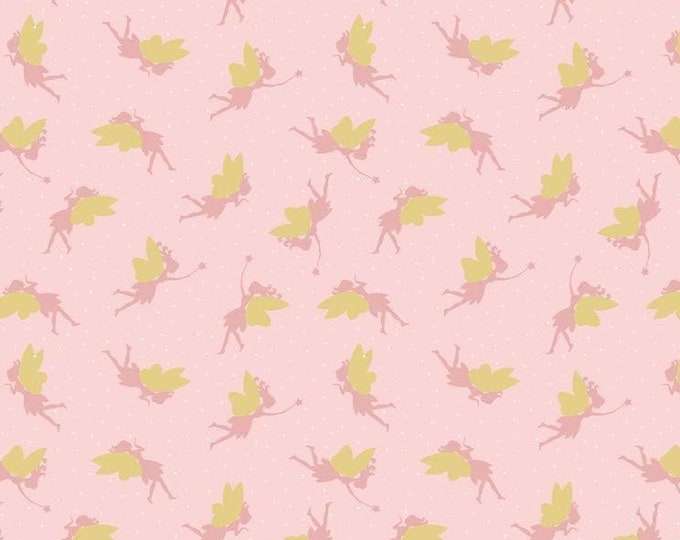 Lewis & Irene Fairy's Pink with Gold Premium Quality 100% Cotton Fabric (M524)