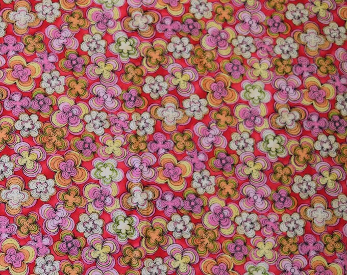 Quilting Treasures Aziza Spiral Floral Pink Premium Quality 100% Cotton Fabric (QT1001)