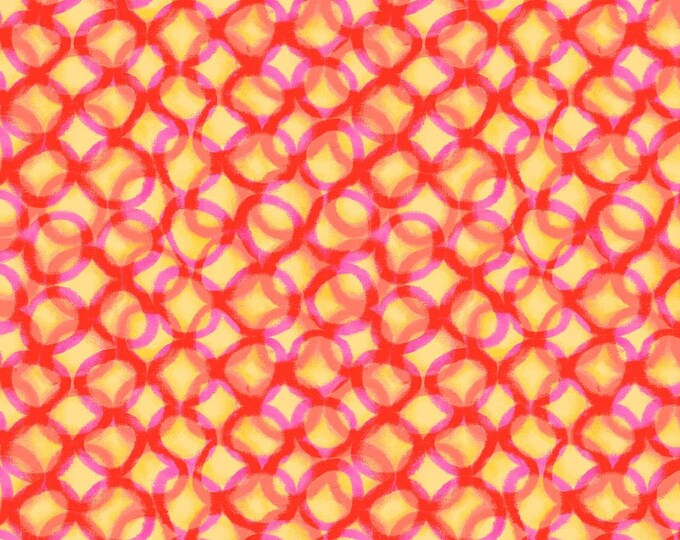 Quilting Treasures Mirage Interlocking Circles Yellow Premium Quality 100% Cotton Fabric (QT1089)