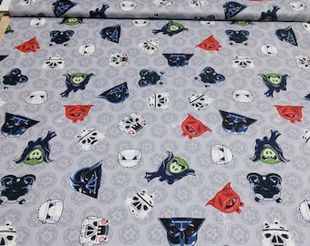 Camelot Fabrics Star Wars Angry Birds Heads of Empire Grey Premium Quality 100% Cotton Fabric (CA92)