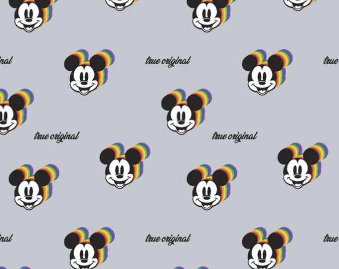 Springs Creative Pride Mickey Head Badge Flannel Premium Quality 100% Cotton Fabric (SC1455CC)