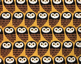 Timeless Treasures Owls in Gold Premium Quality 100% Cotton Fabric (TT1048BB)