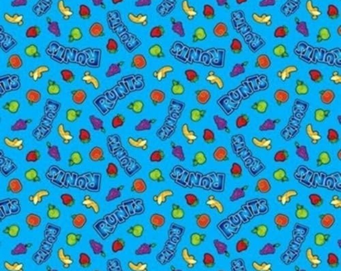 Springs Creative Runts Friends Toss Candy Theme Blue Premium Quality 100% Cotton Fabric (SC116)