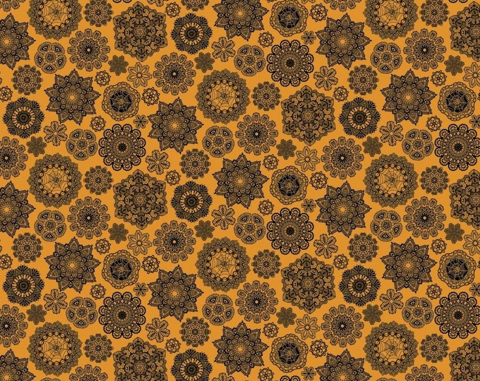 Springs Creative Patrick Lose Happy Halloween Orange Doilies Premium Quality 100% Cotton Fabric (SC770)