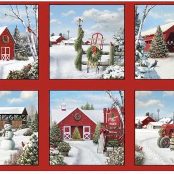 Tis The Season - Christmas mood  Panel 24'' x 44"  Elizabeth's Studio Premium quality Cotton fabric by the Panel (ES373)