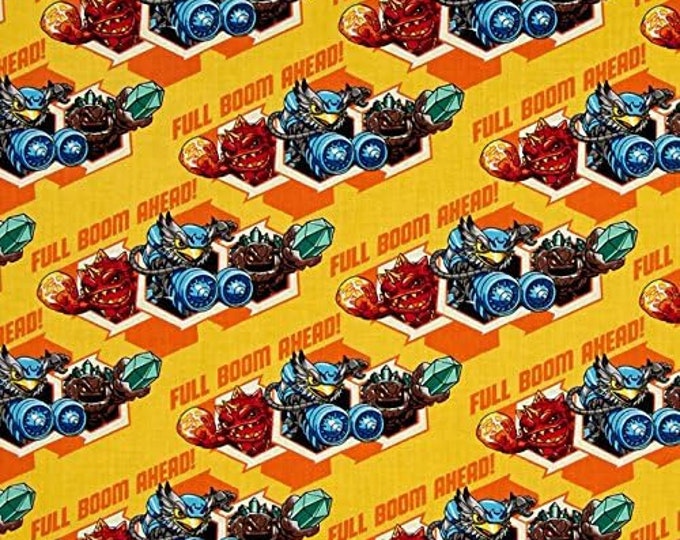 Camelot Fabrics Skylanders Full Boom Sunshine Premium Quality 100% Cotton Fabric (CA110)