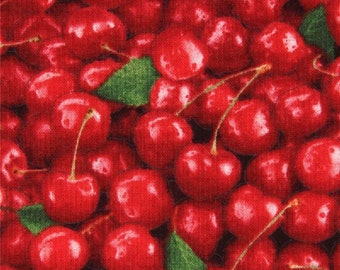 Food festival - Cherries  Elizabeth's Studio Premium quality Cotton fabric by the Yard (ES365)