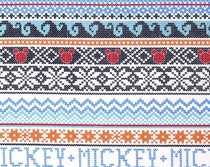 Camelot Fabrics Disney Mickey Mouse Oh Boy! Sweater White Premium Quality 100% Cotton Fabric (CA1284KK)