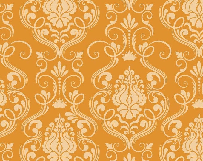Springs Creative Patrick Lose Fabrics Happy Halloween Damask Orange/White Premium Quality 100% Cotton Fabric (SC863)