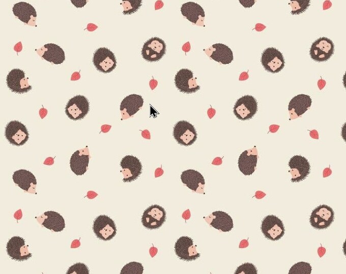 Lewis and Irene Small things country creatures hedgehogs CREAM  Premium Quality 100% Cotton Fabric (M451)