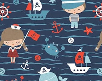 Camelot Fabrics Marine Life Children Life in Ocean Premium Quality 100% Cotton Fabric (CA1055KK)