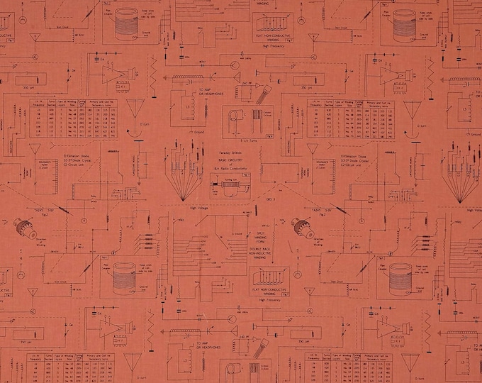 Quilting Treasures Frequency Circuitry Salmon Premium Quality 100% Cotton Fabric (QT816)