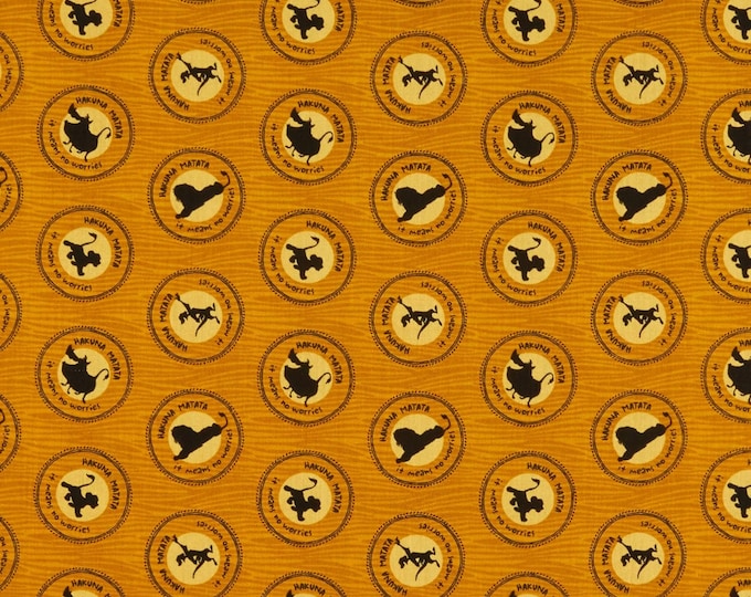 Camelot Fabrics Disney The Lion King Medallions in Gold Fabric Premium Quality 100% Cotton Fabric (CA1118KK)