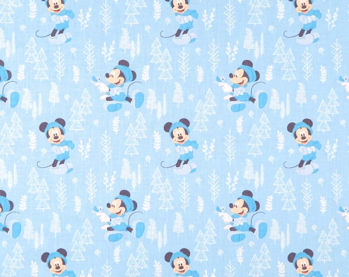 Camelot Fabrics Mickey & Minnie Mouse Little Meadow Forest Premium Quality 100% Cotton Fabric (CA962)