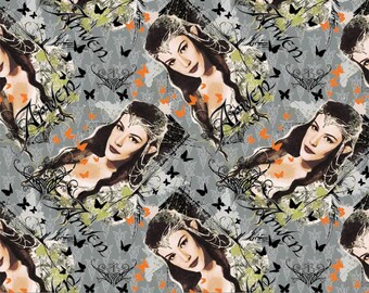 Camelot Fabrics Lord of The Rings ll Arwen in Gray Premium Quality 100% Cotton Fabric (CA1123)