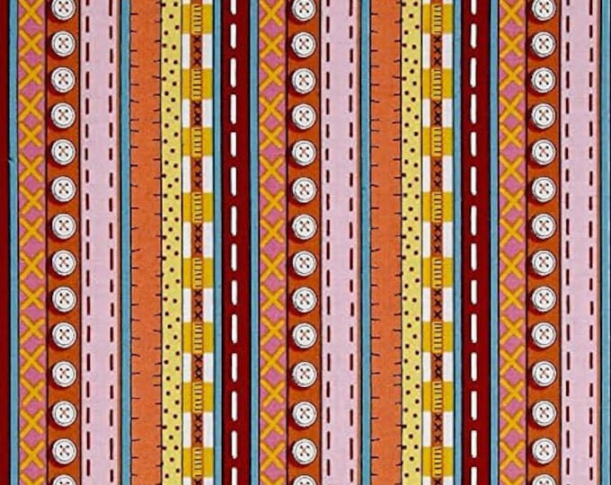 Quilting Treasure Patchwork Farms Decorative Stripe Red Premium Quality 100% Cotton Fabric (QT761)