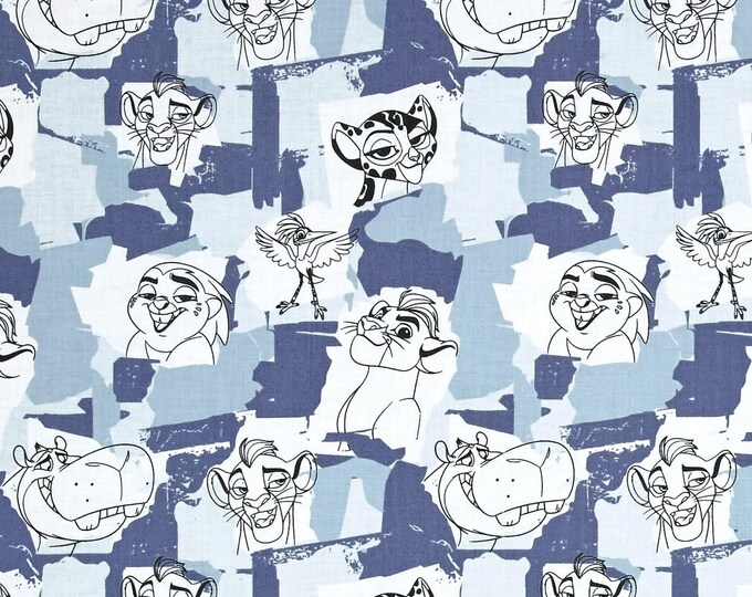Camelot Fabrics Disney Lion Guard Team Roar Blue Premium Quality 100% Cotton Fabric (CA375)