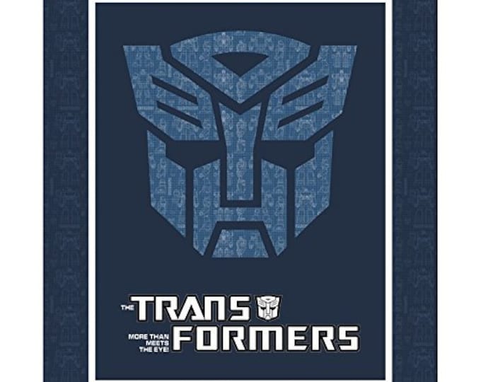Transformers Autobot Shield in Dark Blue 35" Panel Camelot Fabrics 100% cotton 43" wide fabric Sold by the Panel (CA1126)