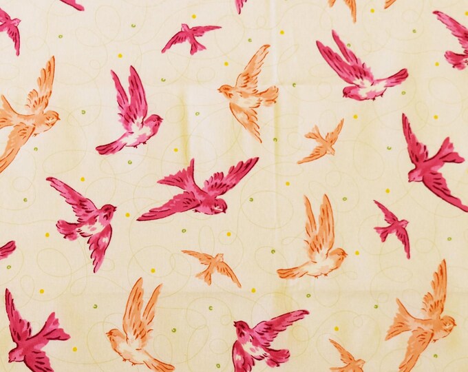 Quilting Treasures Marlena Birds Cream Premium Quality 100% Cotton Fabric (QT986)